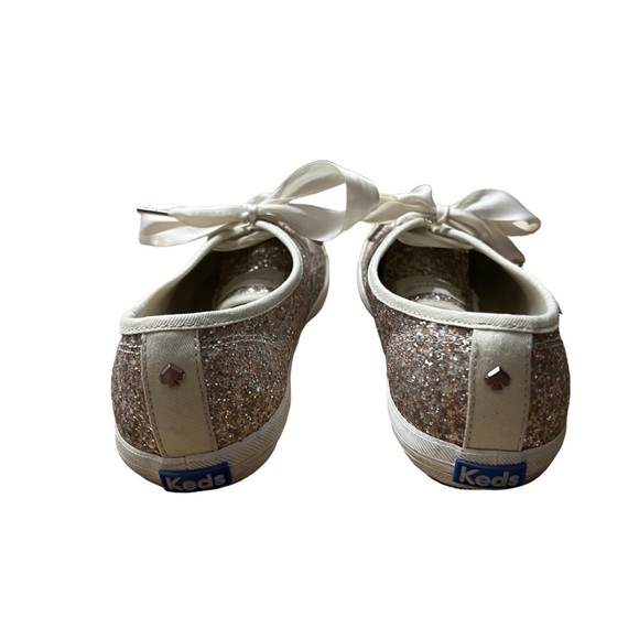 KEDS/KATE SPADE Collab Rose Gold Glitter Sneakers Sparkle Size 9 - Picture 6 of 7
